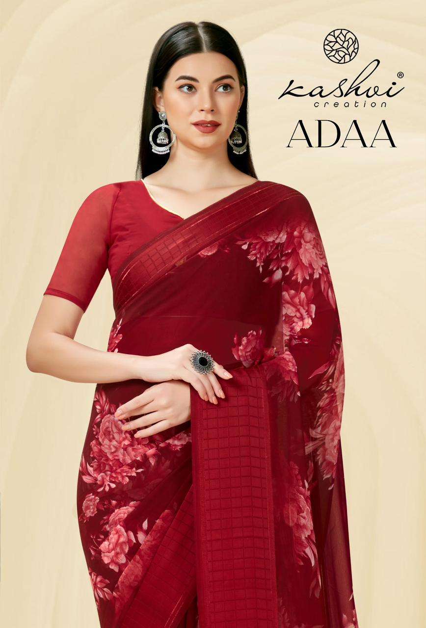 ADAA BY KASHVI CREATION 85001 TO 85008 SERIES GEORGETTE PRINT SAREES