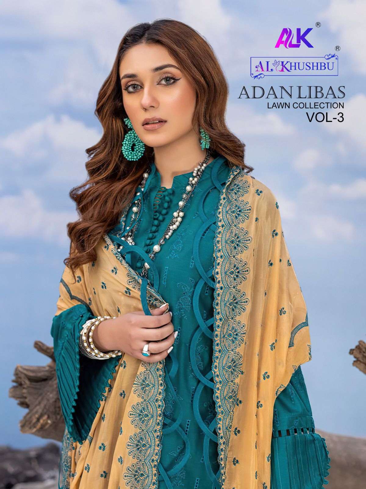 ADAN LIBAS VOL-3 BY AL KHUSHBU DESIGNER HEAVY COTTON EMBROIDERY DRESSES