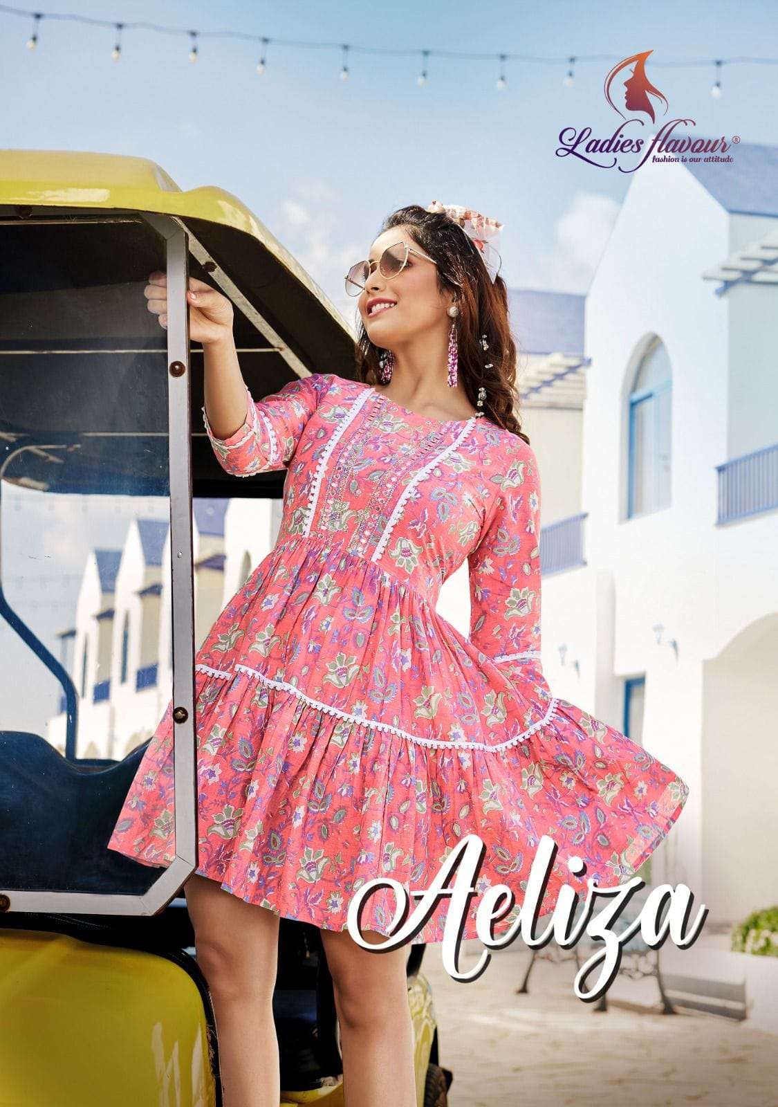 AELIZA BY LADIES FLAVOUR 1001 TO 1004 SERIES COTTON PRINT FANCY KURTIS