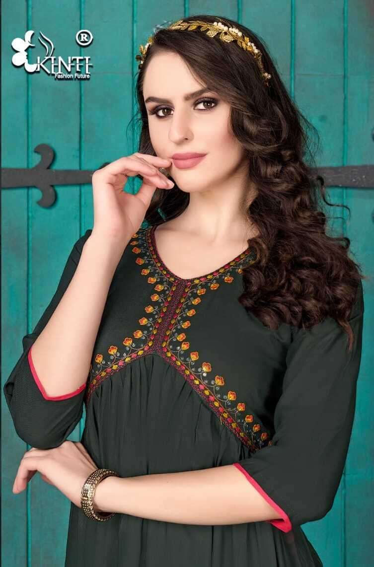 ALIYA VOL-2 BY KINTI 101 TO 108 SERIES FANCY RAYON STITCHED KURTIS