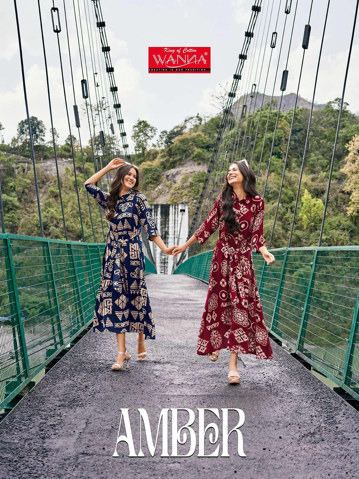 AMBER BY WANNA LOOKS 154 TO 161 SERIES PURE RAYON VISCOSE KURTIS 