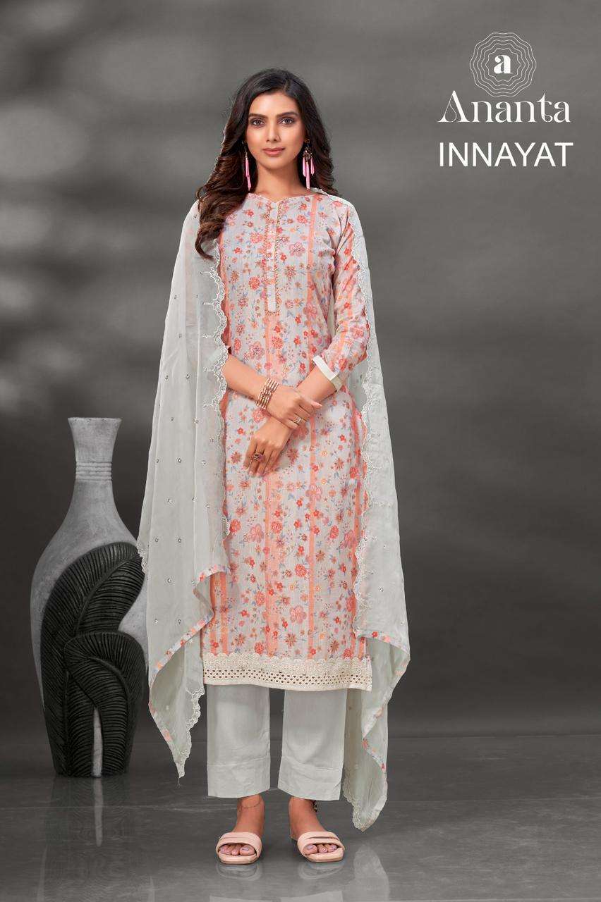 ANANTA INNAYAT BY ASLIWHOLESALE LINEN COTTON WITH HANDWORK DRESSES