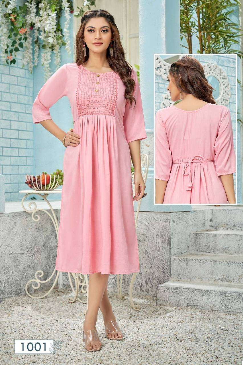 ANUSHKA BY ASLIWHOLESALE 1001 TO 1004 SERIES SILK SLUB KURTIS