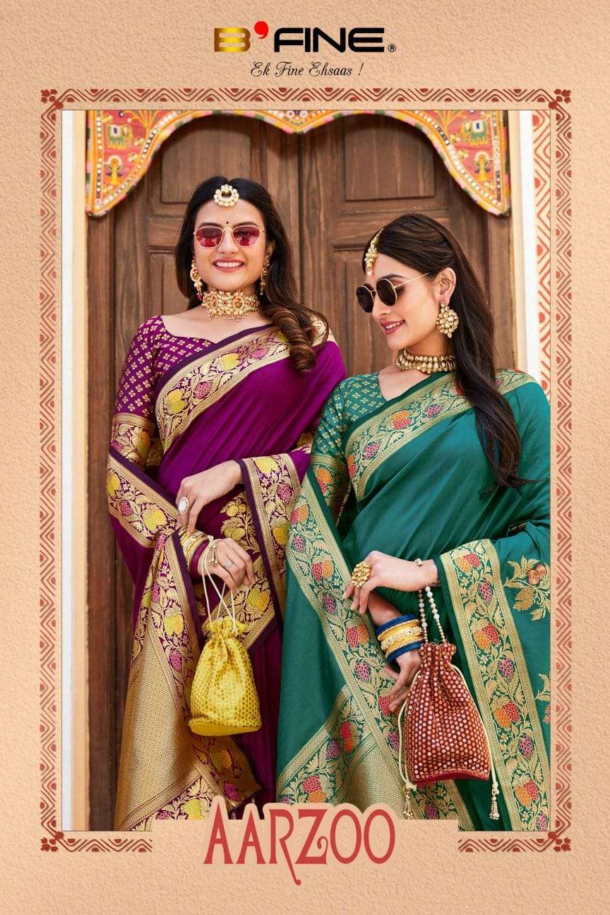 ARZOO BY B FINE 1065-A TO 1065-D SERIES DESIGNER SILK WORK SAREES