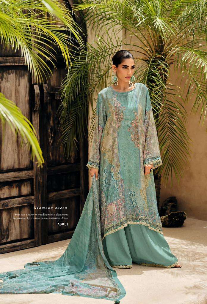 ASHNOOR BY VARSHA 01 TO 06 SERIES VISCOSE MUSLIN HANDWORK DRESSES