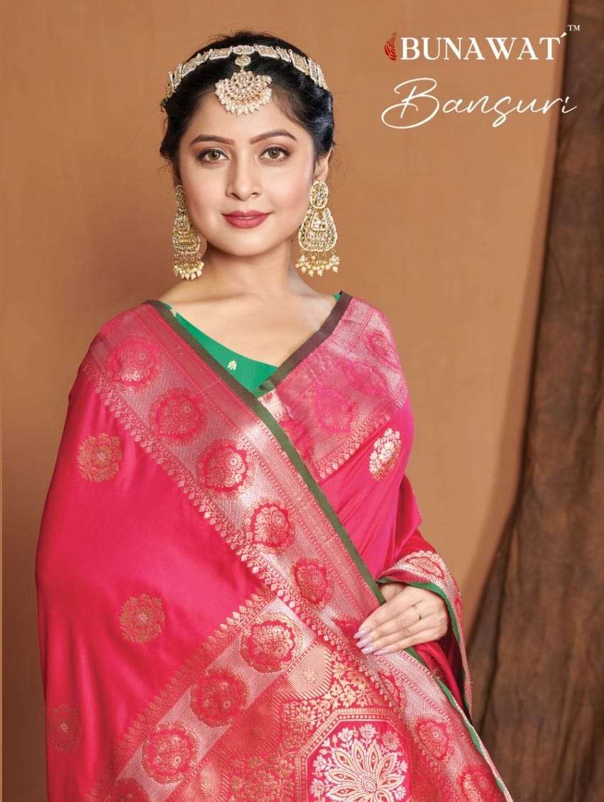 BANSURI BY BUNAWAT 10067 TO 10082 SERIES BANARASI SILK WORK SAREES