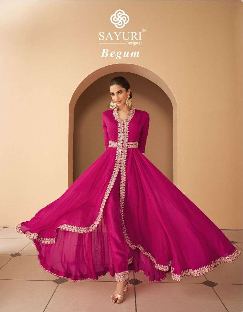 BEGUM  BY SAYURI 5246 TO 5248 SERIES GEORGETTE WORK ANARKALI DRESSES