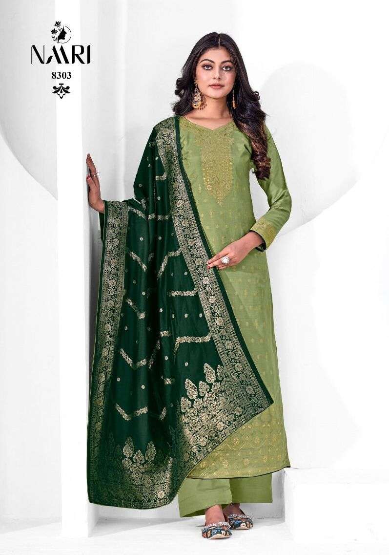 BENZ VOL-2 BY NAARI 8301 TO 8304 SERIES PURE MUSLIN JACQUARD DRESSES