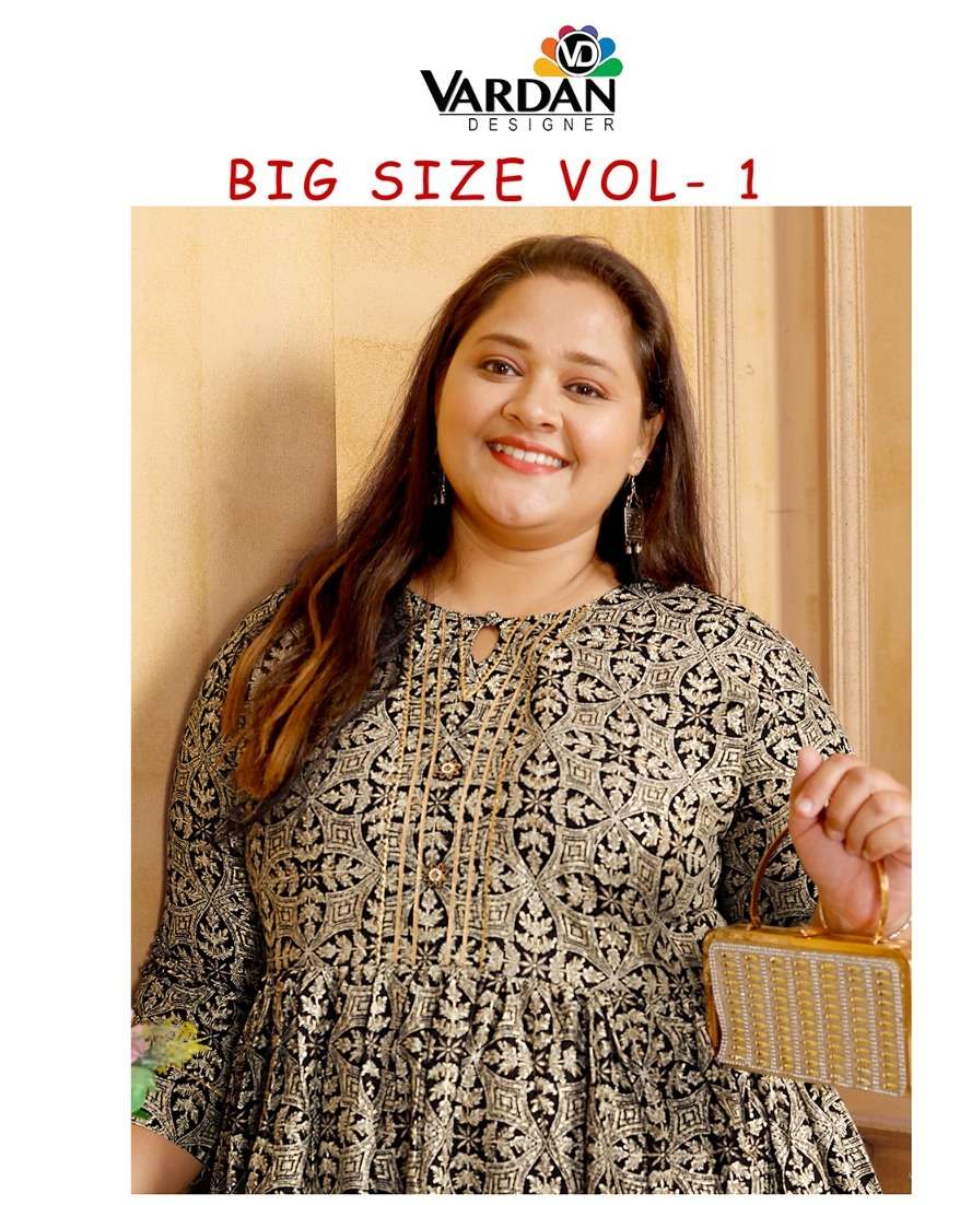 BIG SIZE VOL-1 BY VARDAN DESIGNER 8601 TO 8604 SERIES RAYON KURTIS