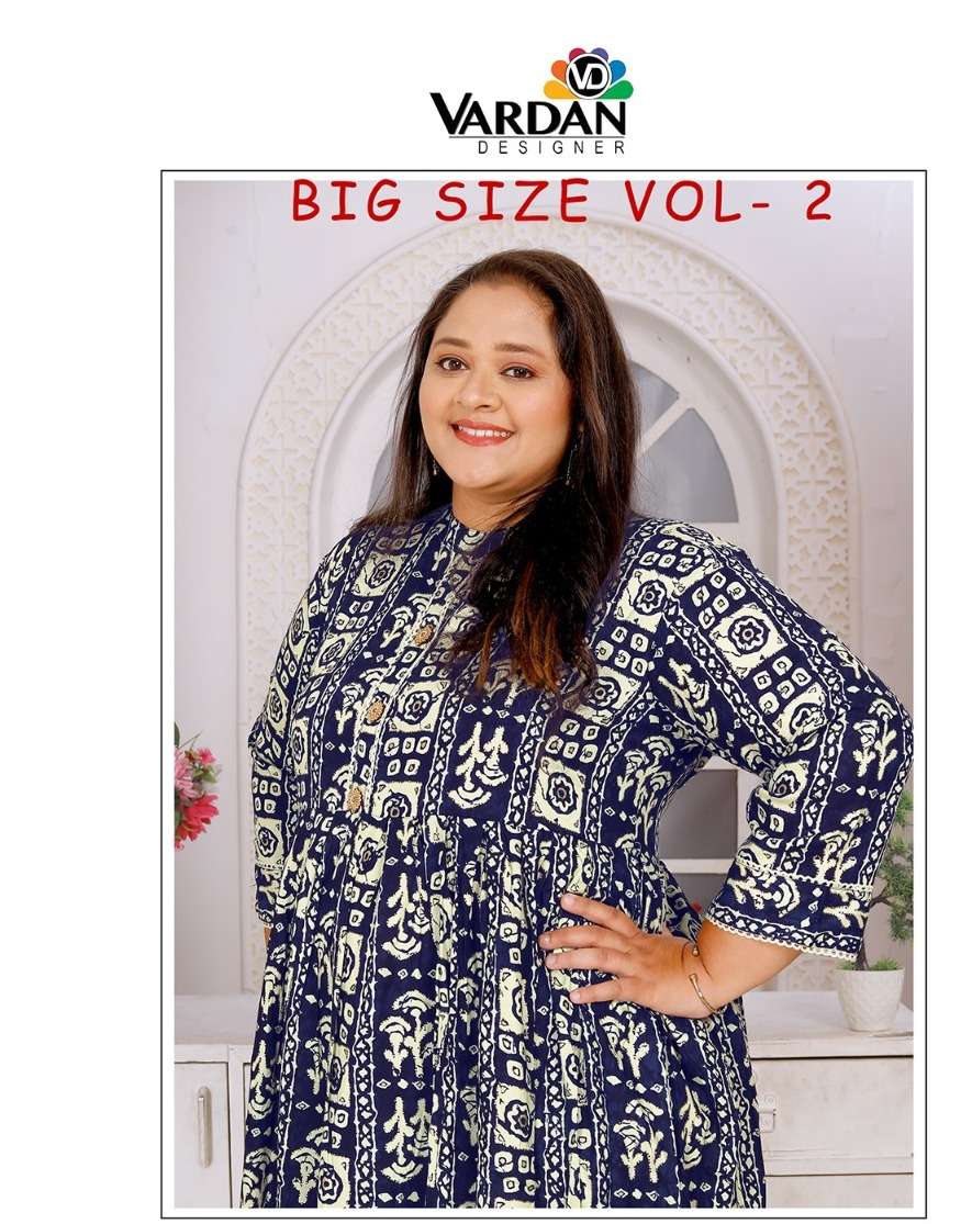 BIG SIZE VOL-2 BY VARDAN DESIGNER 8605 TO 8606 SERIES RAYON KURTIS