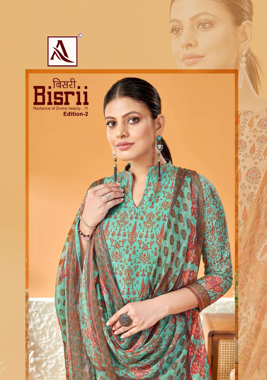 BISRII VOL-2 BY ALOK SUITS 1225-001 TO 1225-008 SERIES COTTON EMBROIDERY DRESSES