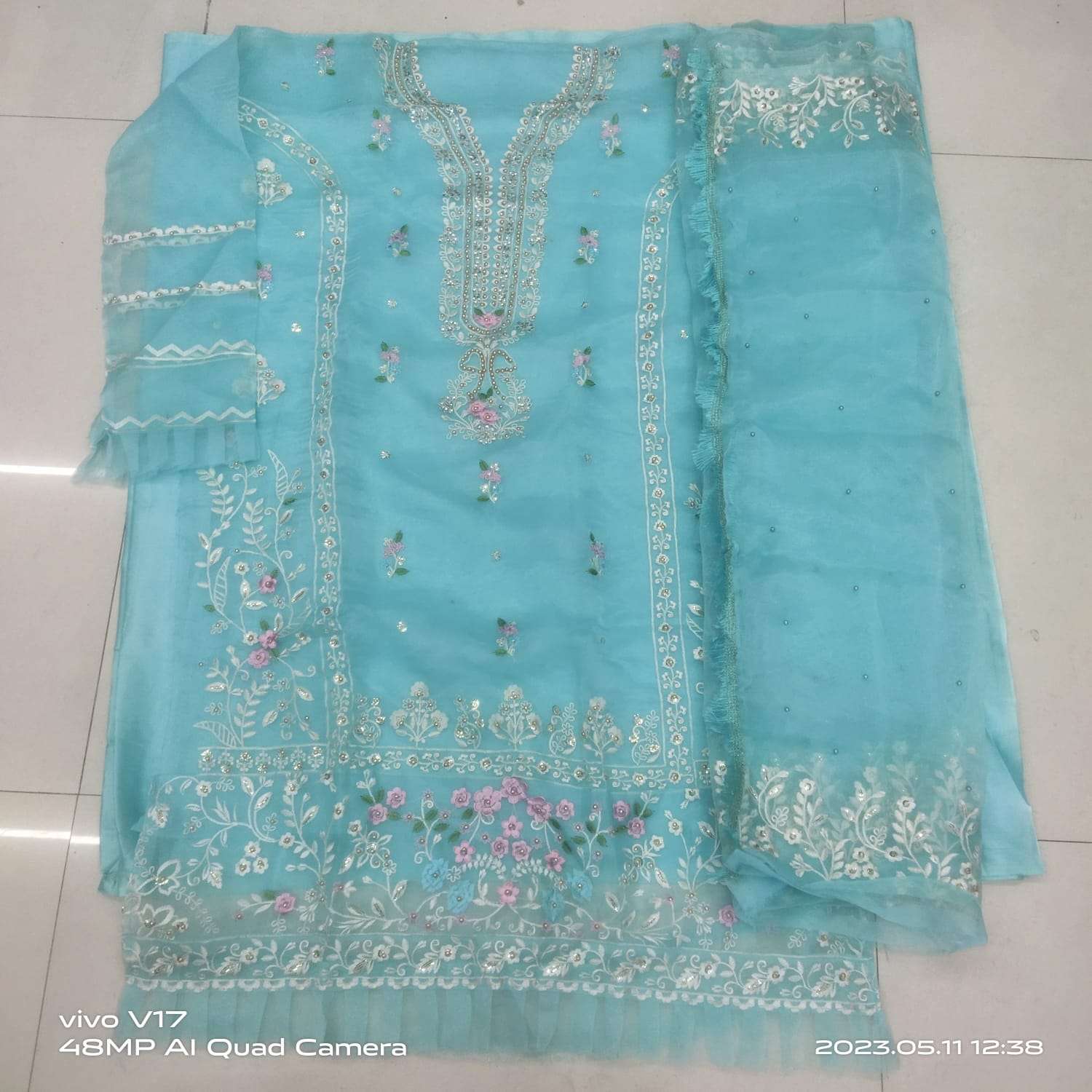 BR-1006 COLOURS BY BAROQUE DESIGNER ORGANZA WORK PAKISTANI DRESSES