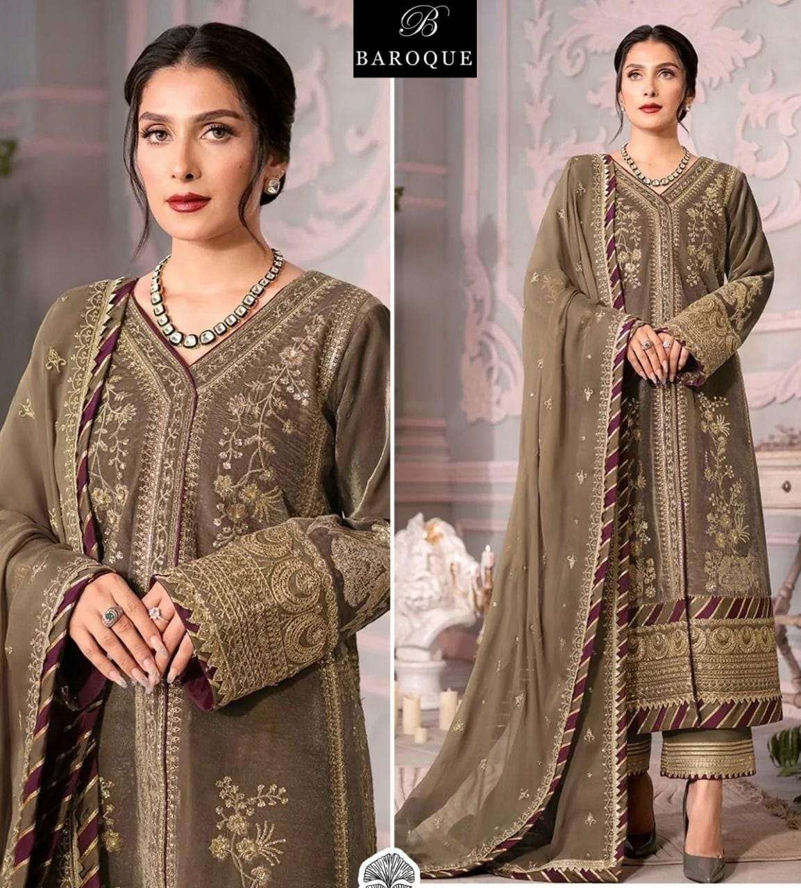 BR-10119 HIT DESIGN BY BAROQUE DESIGNER GEORGETTE WORK PAKISTANI DRESS