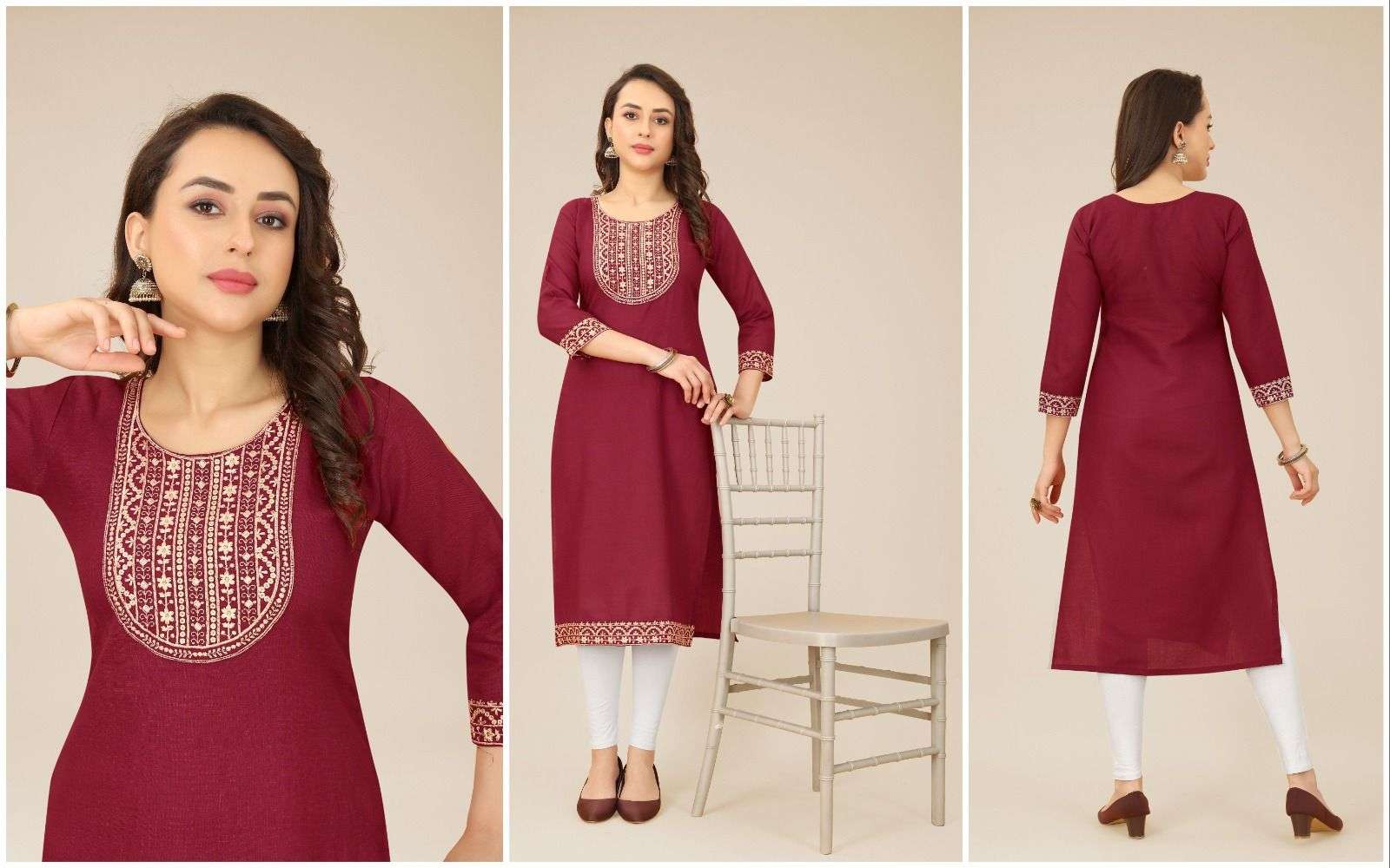 BRAHMASTRA-4 BY ASLIWHOLESALE DESIGNER COTTON WORK KURTIS