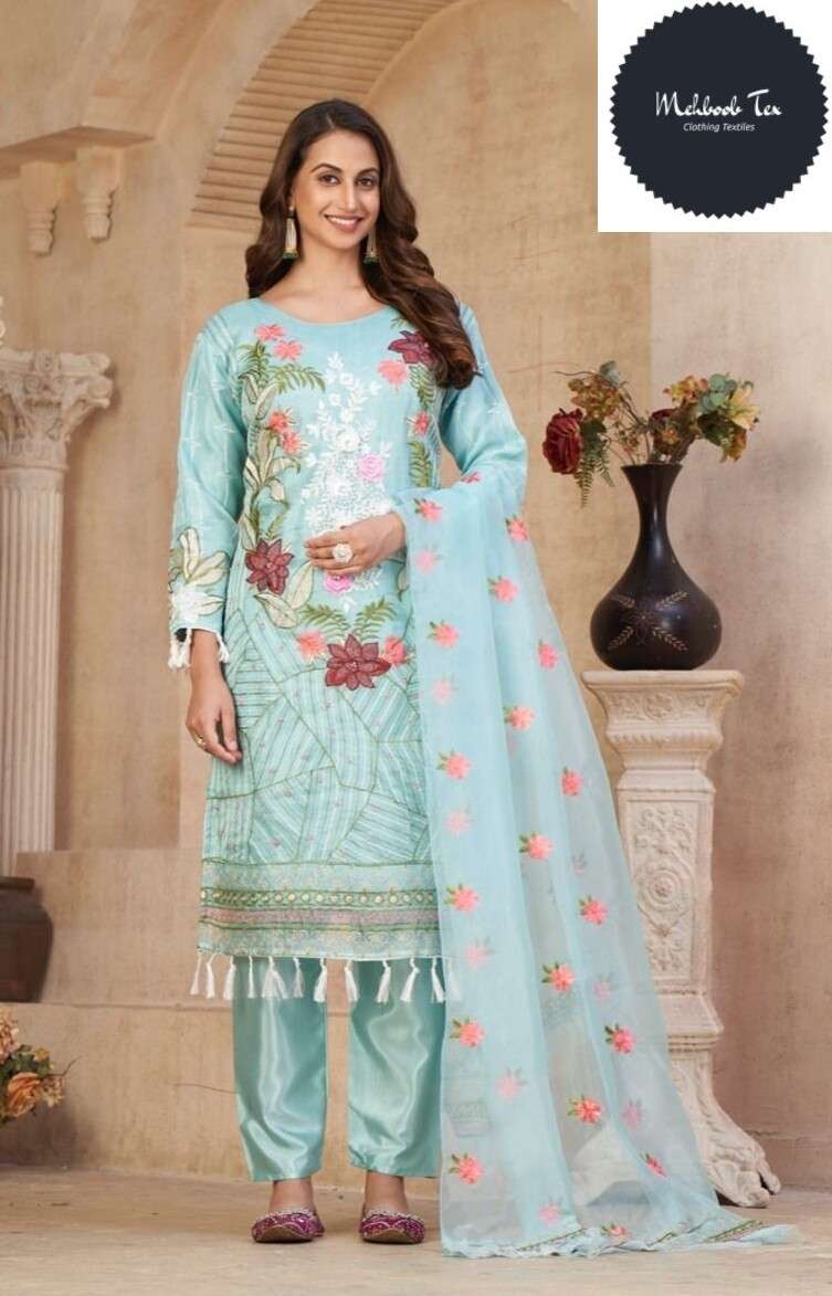 CHERRY SKY VOL-01 6001 BY MEHBOOB TEX  ORGANZA PAKISTANI DRESS