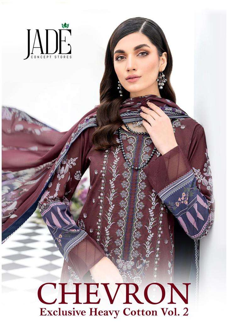 CHEVRON EXCLUSIVE HEAVY COTTON VOL-2 BY JADE 11 TO 16 SERIES PURE COTTON PRINT PAKISTANI DRESSES