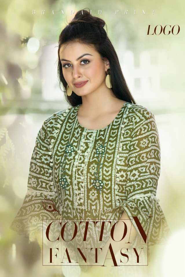 COTTON FANTASY BY ANTRA DESIGNER 1001 TO 1005 COTTON WORK TUNIC