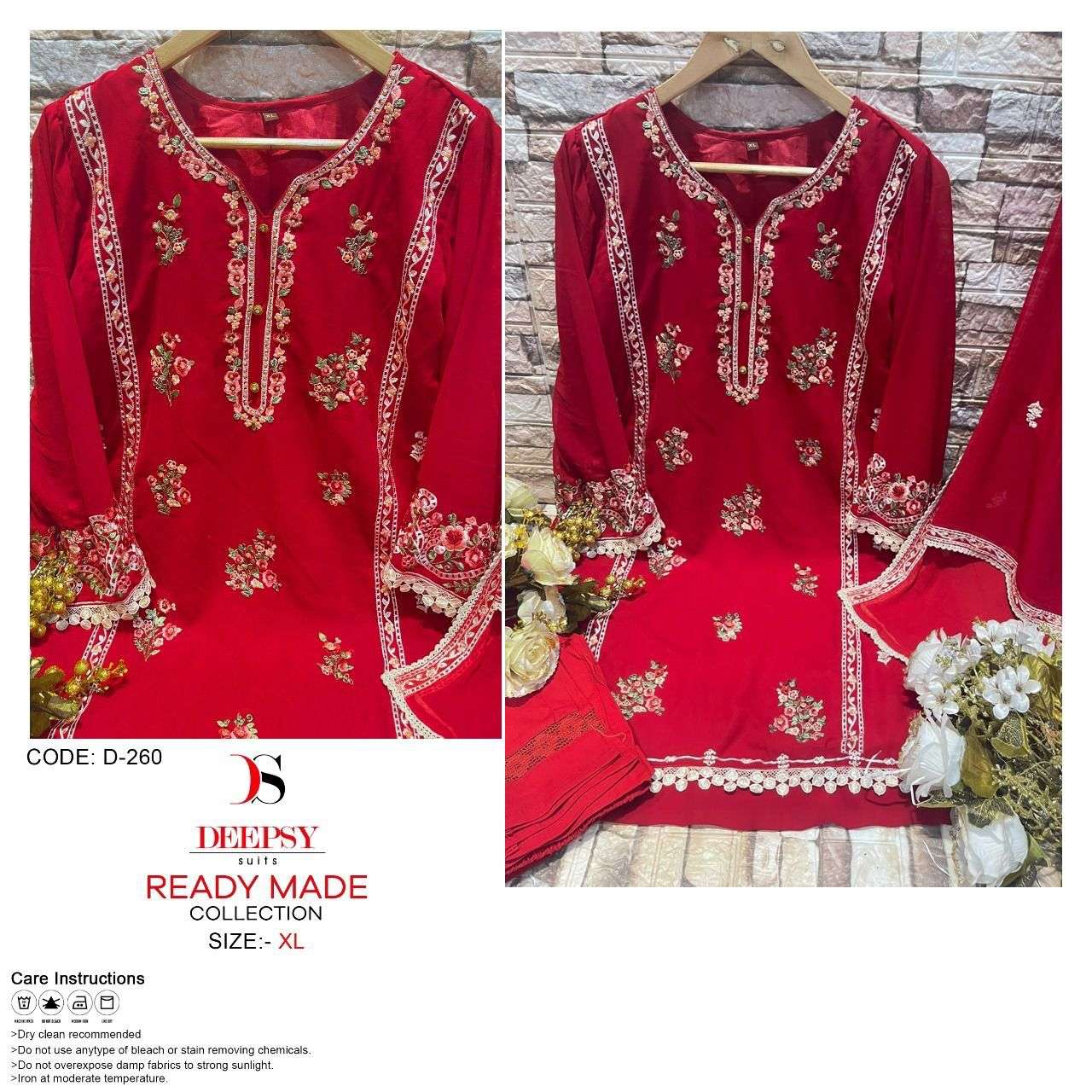 D-260 HIT DESIGN BY DEEPSY SUITS HEAVY GEORGETTE EMBROIDERY STITCHED DRESSES