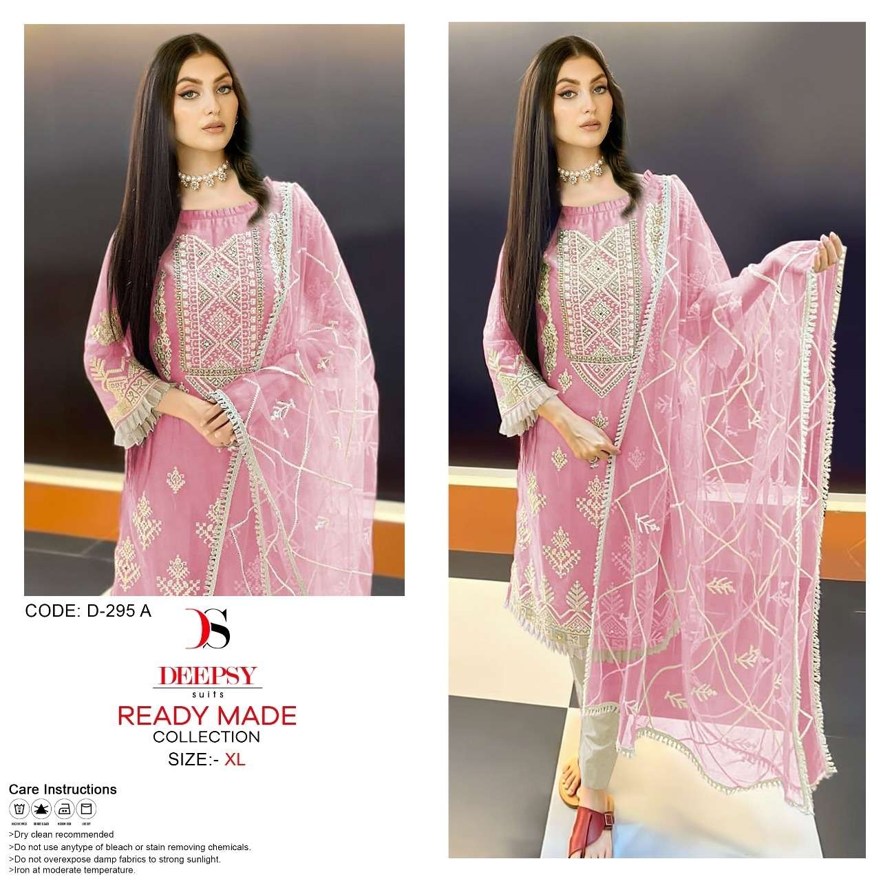 D-295 COLOURS BY DEEPSY SUITS 295-B TO 295-D ORGANZA EMBROIDERY STITCHED DRESSES