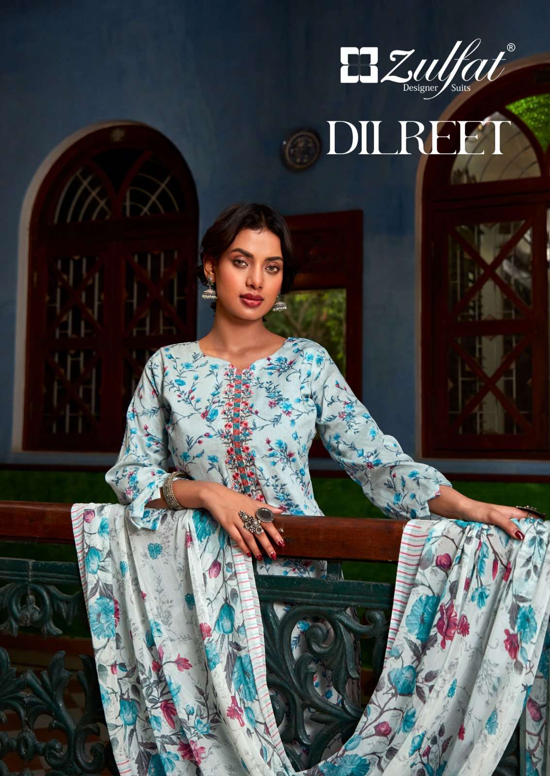 DILREET BY ZULFAT 501-001 TO 501-010 SERIES DESIGNER PRINTED COTTON DRESSES