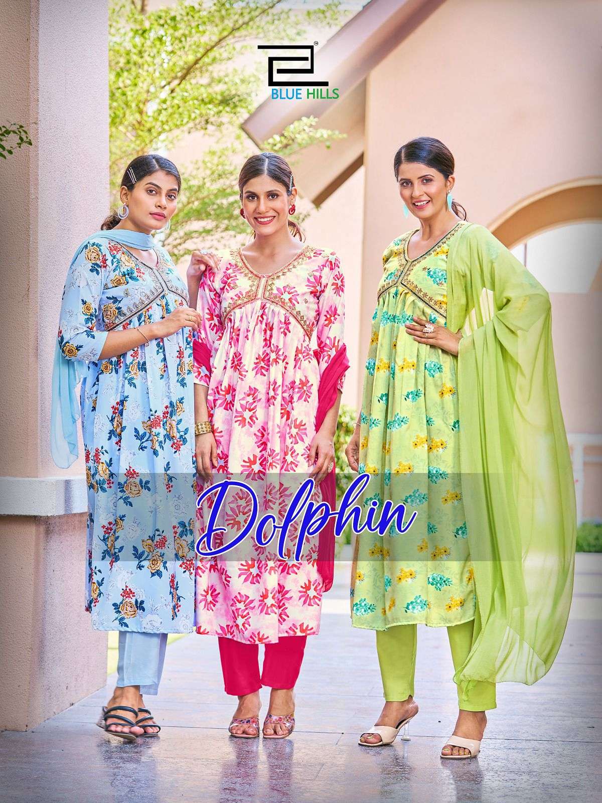 DOLPHINE BY BLUE HILLS 1001 TO 1008 SERIES 14 KG RAYON PRINT DRESSES