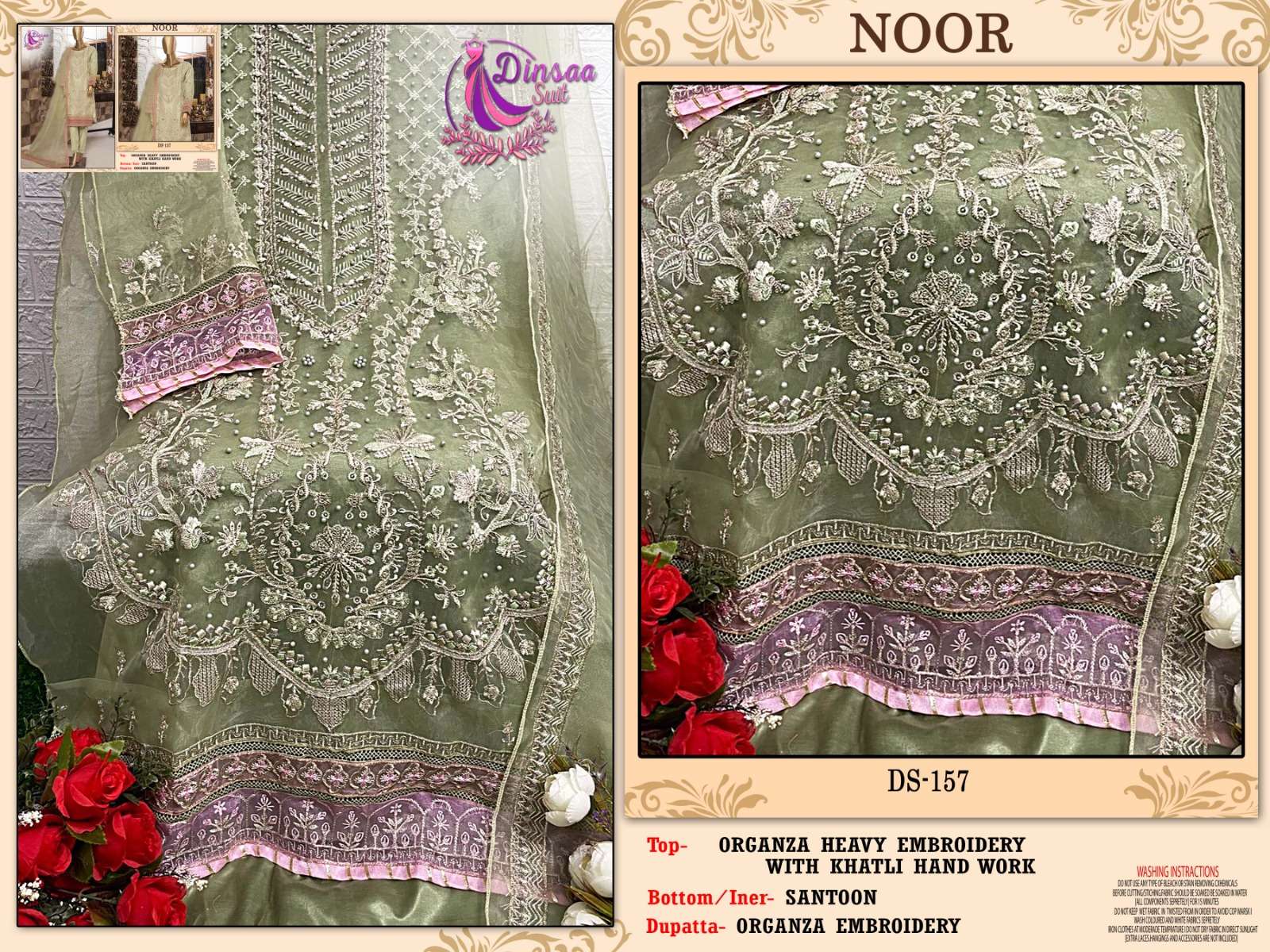 DS-157 COLOURS BY DINSAA SUIT 157-A TO 157-D SERIES ORGANZA PAKISTANI DRESSES