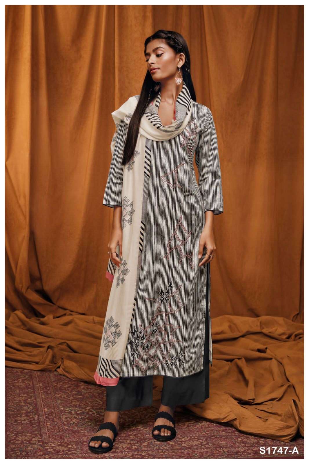 EKANI BY GANGA FASHIONS 1747-A TO 1747-D SERIES PREMIUM COTTON PRINTED DRESSES