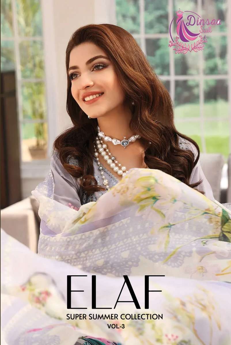 ELAF SUMMER COLLECTION VOL-3 NX BY DINSAA SUIT COTTON PAKISTANI DRESSES