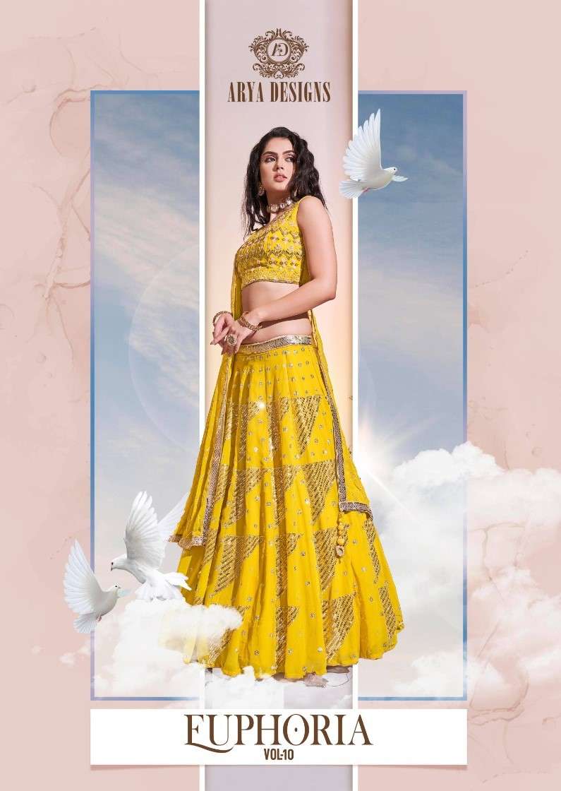 EUPHORIA VOL-10 BY ARYA DESIGNS 61001 TO 61003 SERIES GEORGETTE LEHENGAS