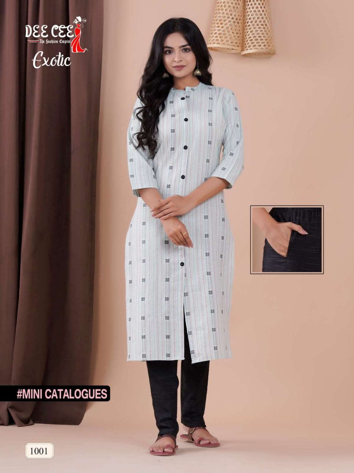 EXOTIC BY DEE CEE 1001 TO 1004 SERIES DESIGNER COTTON DYED KURTIS AND PANTS