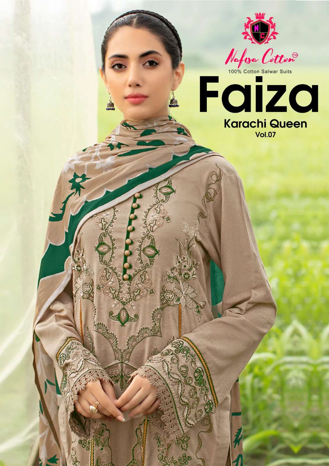 FAIZA KARACHI QUEEN VOL-7 BY NAFISA COTTON 7001 TO 7006 SERIES COTTON DRESSES