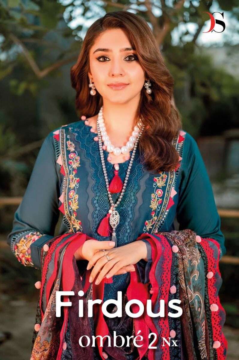 FIRDOUS OMBRE EMBROIDERED VOL-2 NX BY DEEPSY SUITS COTTON PAKISTANI DRESSES