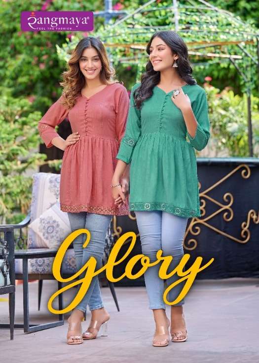 GLORY BY RANGMAYA 101 TO 105 SERIES BOMBAY IMPORTED SHORT KURTIS