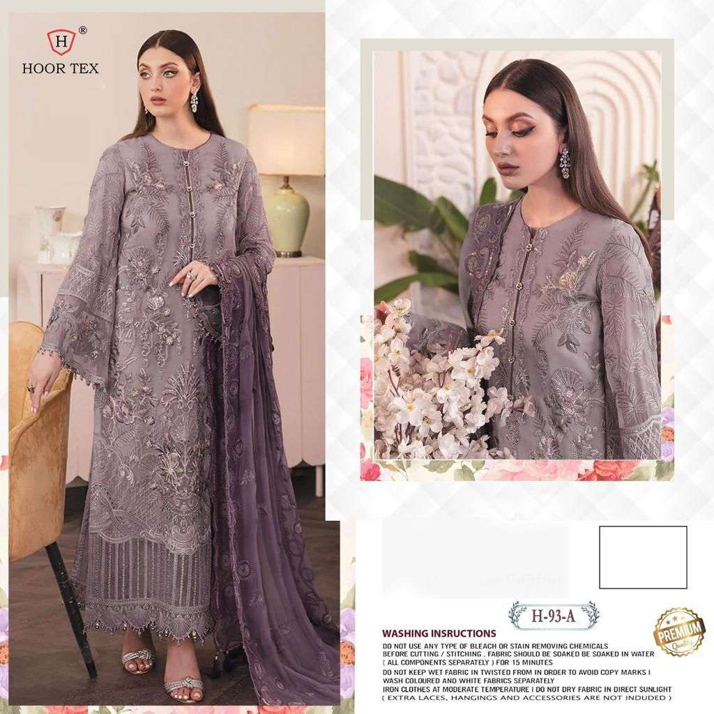 H-93 COLOURS BY HOOR TEX 93-A TO 93-D FAUX GEORGETTE WORK DRESSES