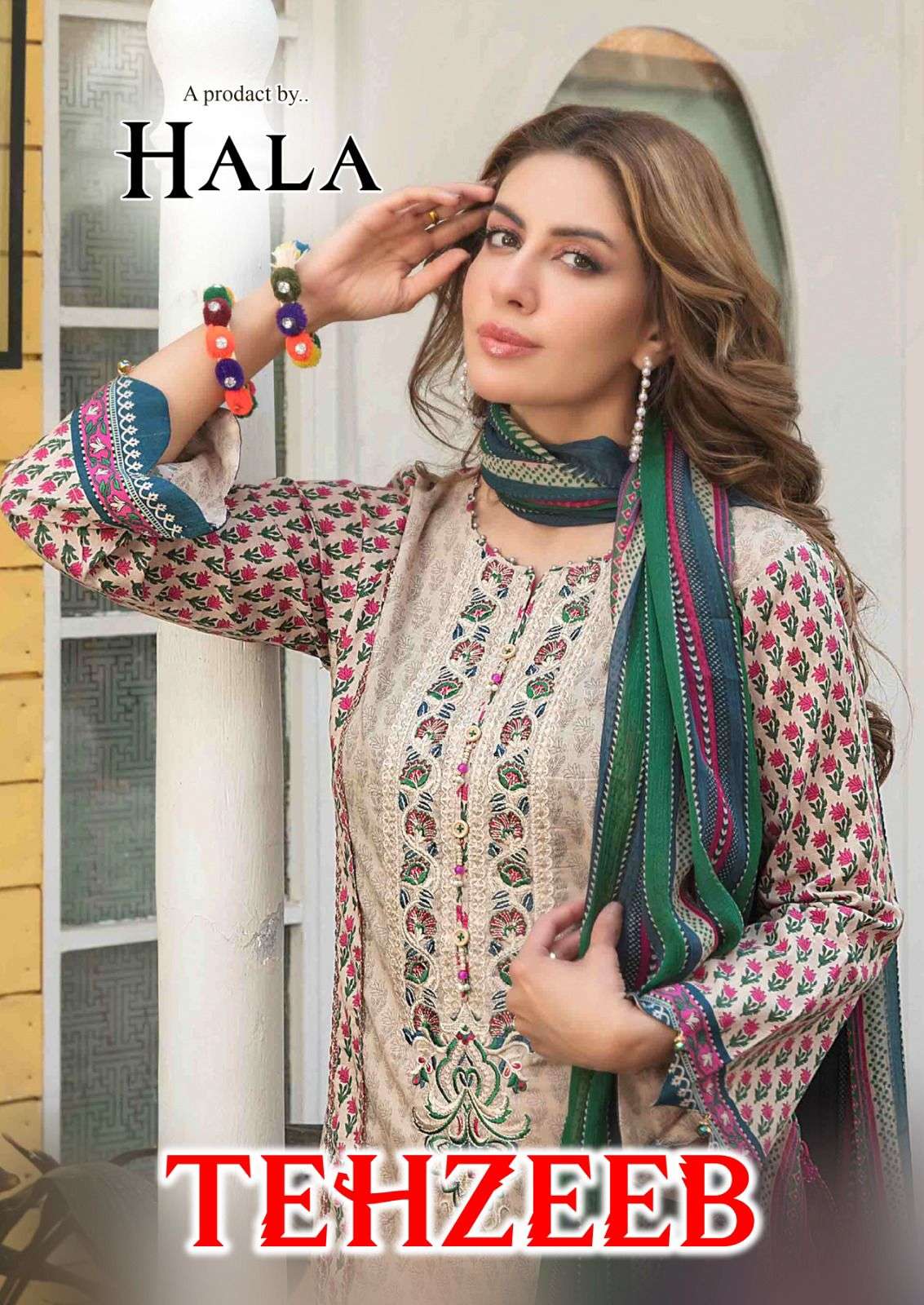 HALA TEHZEEB BY ASLIWHOLESALE 1001 TO 1006 SERIES COTTON EMBROIDERY DRESSES