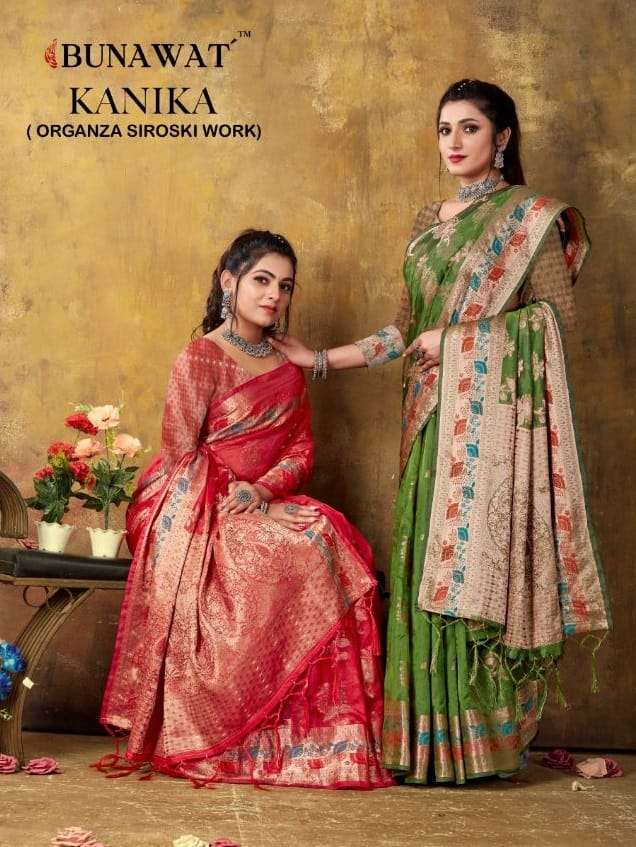 KANIKA BY BUNAWAT 10128 TO 10133 SERIES ORGANZA WORK SAREES