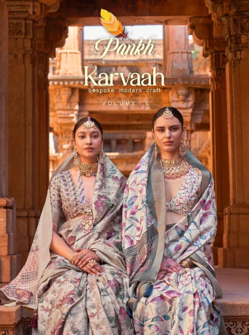 KARVAAH VOL-1 BY PANKH 5801 TO 5811 SERIES GOTTA SILK SAREES