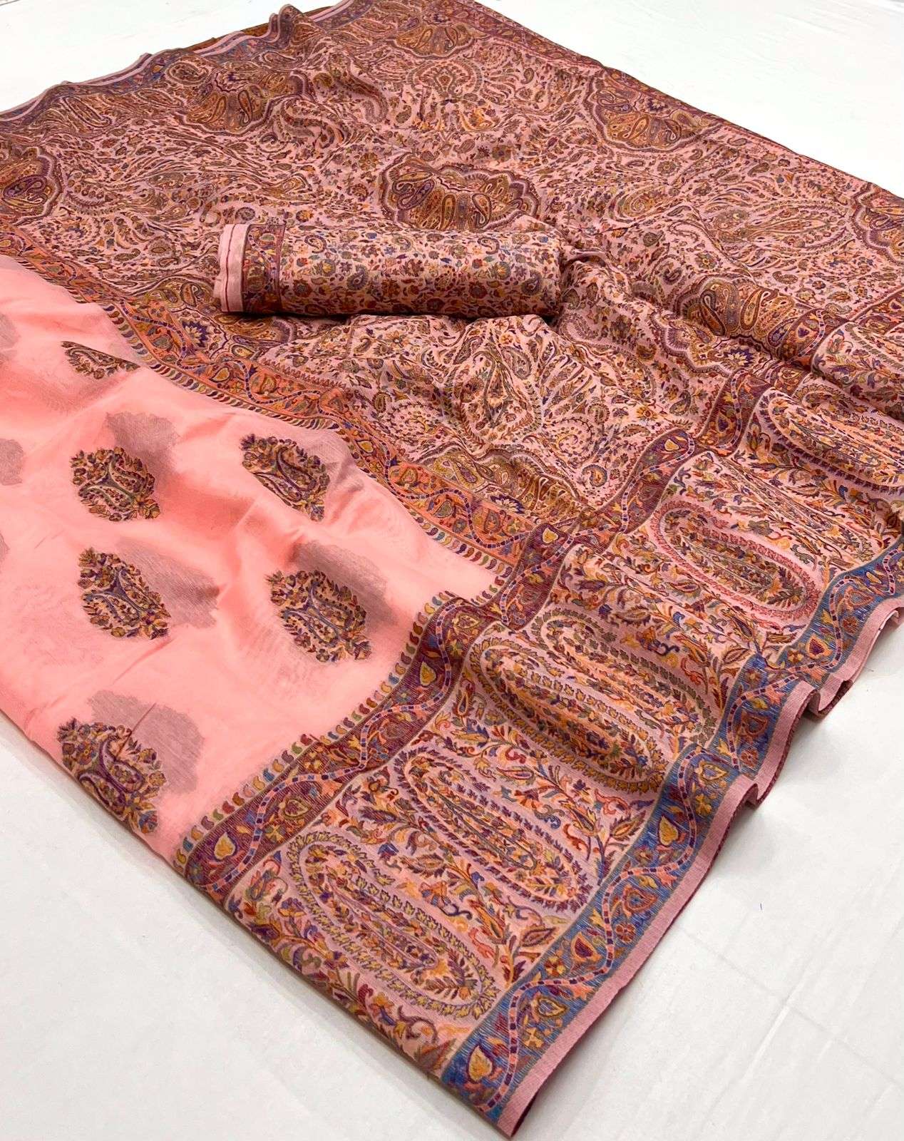 KASHMIRI BY ASLIWHOLESALE MODAL KASHMIRI HANDLOOM WEAVING SILK SAREES