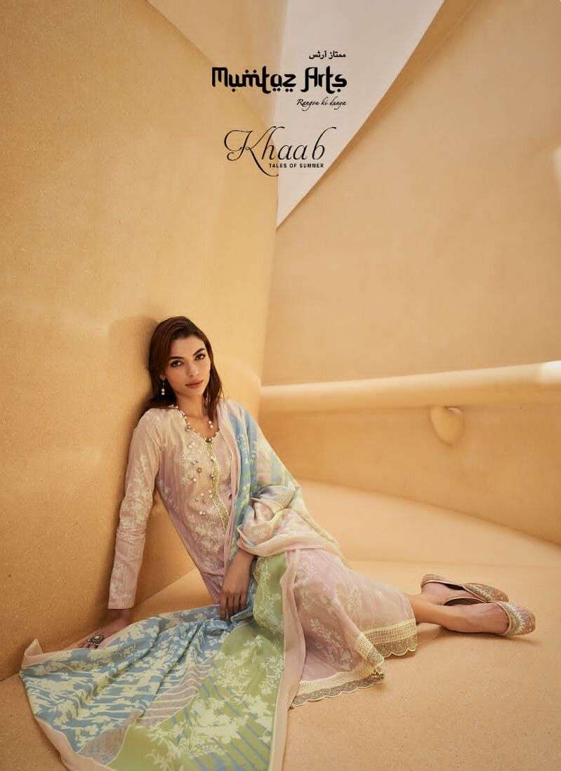 KHAAB BY MUMTAZ ARTS 26001 TO 26008 SERIES LAWN COTTON DIGITAL PRINTED DRESSES