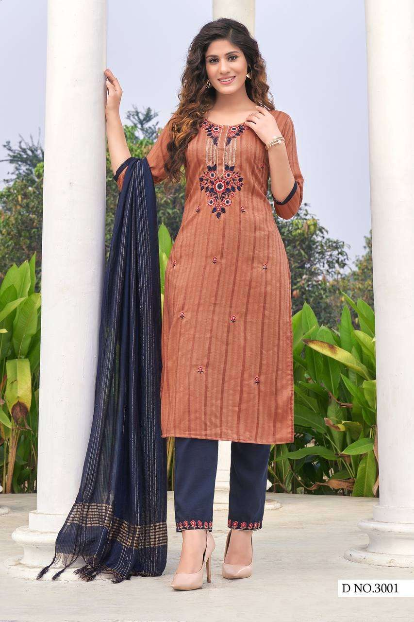 KITKAT BY ASLIWHOLESALE 3001 TO 3005 SERIES RAYON DRESSES