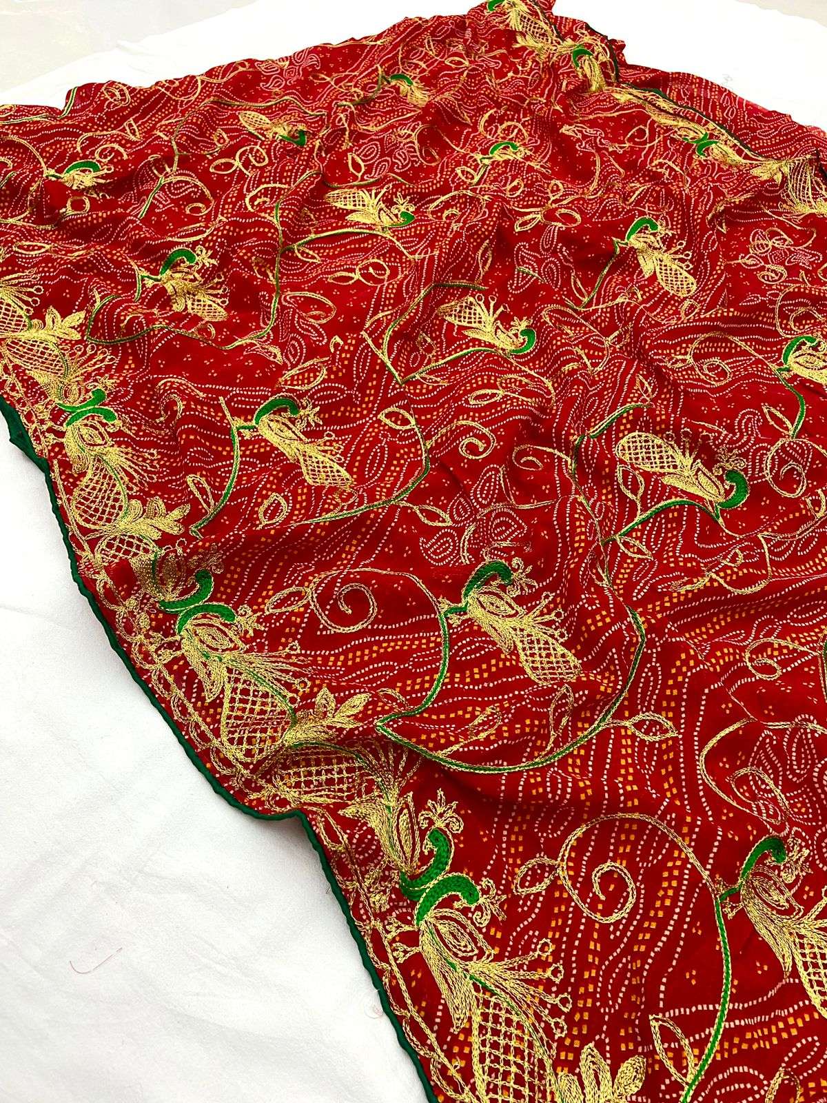 LAJWAB MORE RED BY ASLIWHOLESALE FANCY GEORGETTE DESIGNER SAREE