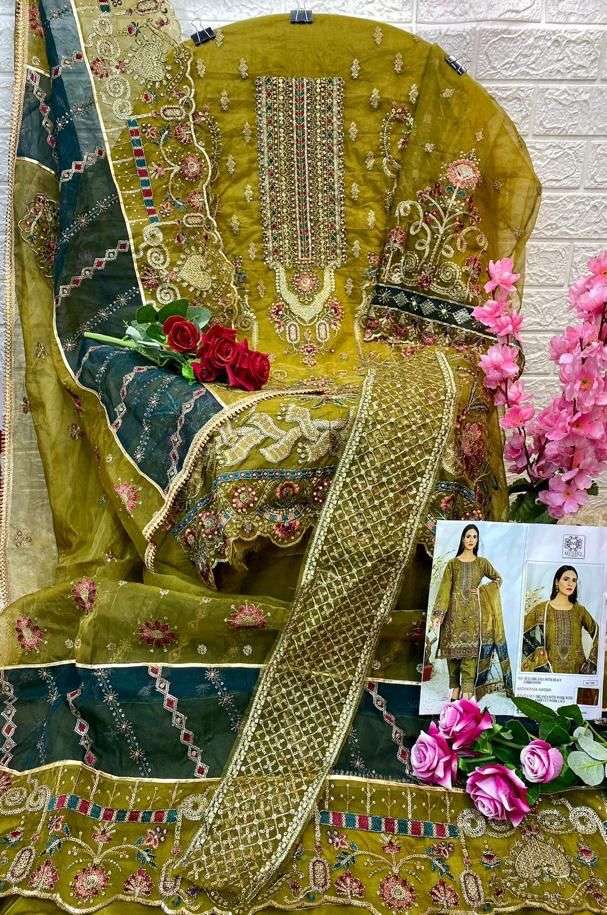 M-189 HIT DESIGN BY MUSHQ HEAVY ORGANZA EMBROIDERY PAKISTANI DRESS