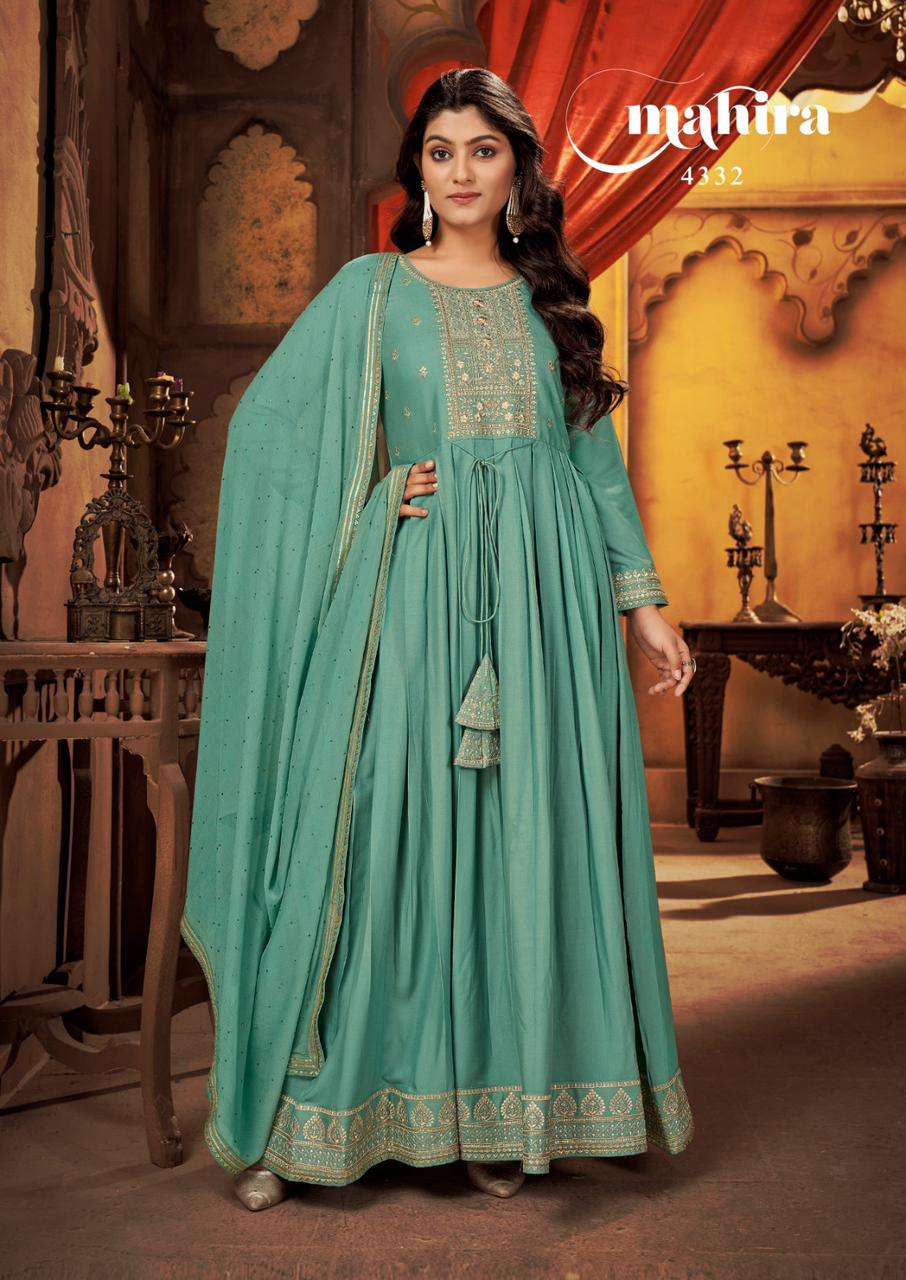 MAHIRA BY RANGOON 4332  TO 4336 SERIES HEAVY RAYON WORK DRESSES