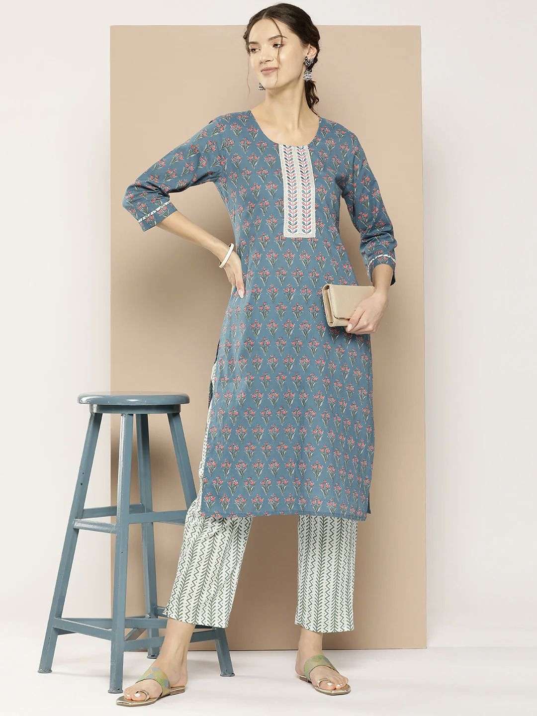 MAISHA VOL-59 BY ASLIWHOLESALE DESIGNER FACNY COTTON KURTI WITH PANT