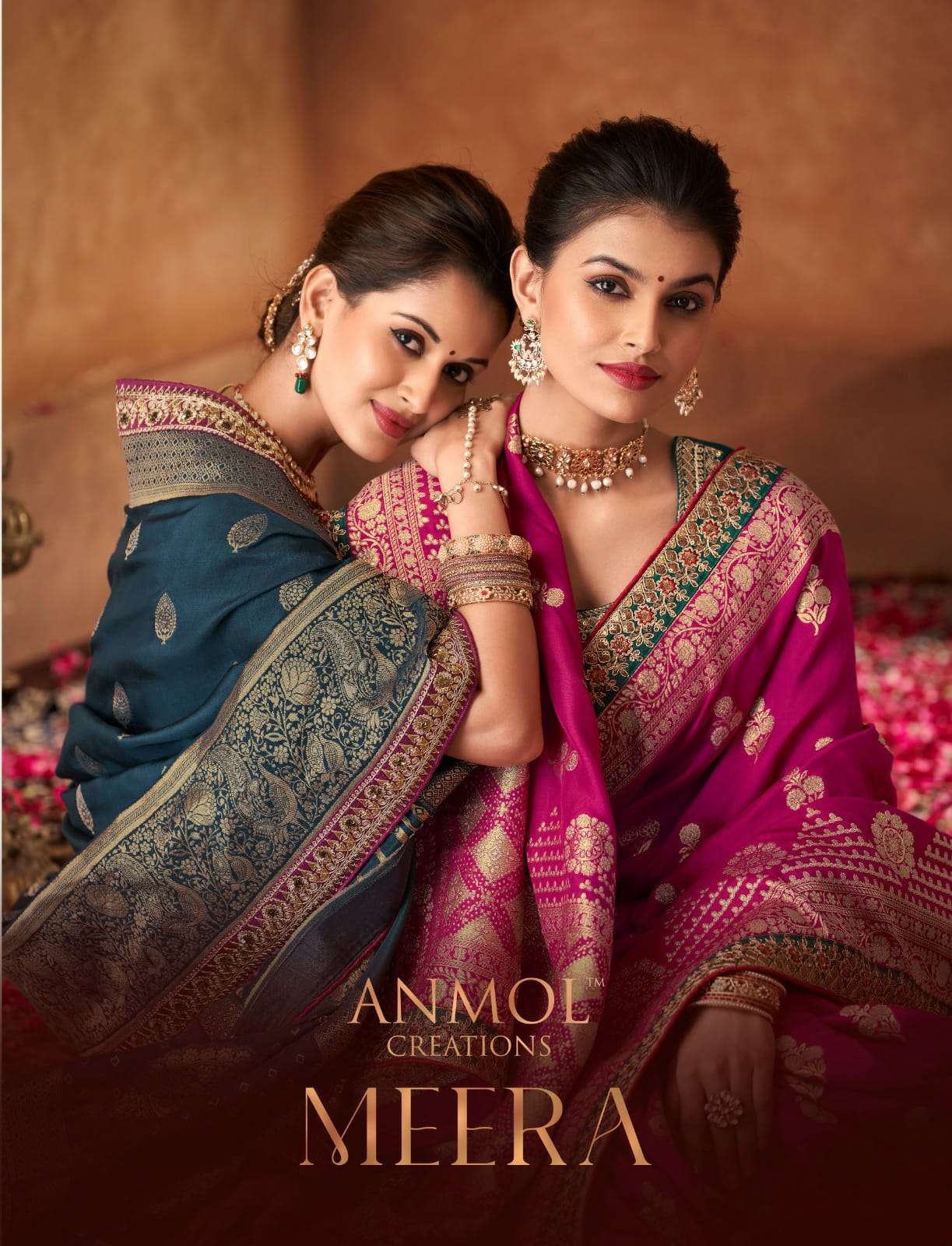 MEERA BY ANMOL CREATION 7001 TO 7009 SERIES DESIGNER SOFT DOLA SAREES