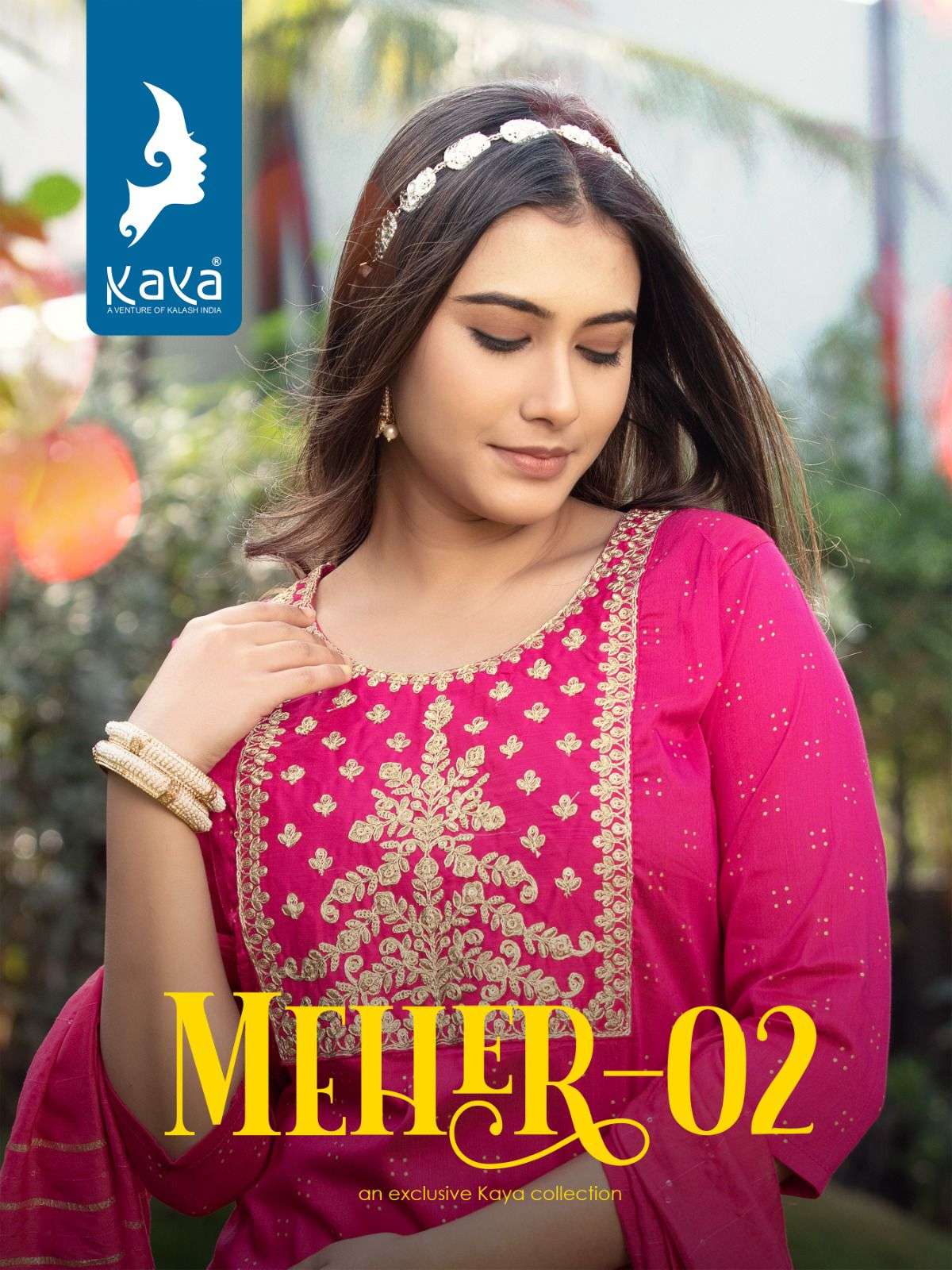 MEHER VOL-2 BY KAYA 01 TO 08 SERIES SILK SLUB SEQUENCE STITCHED DRESSES