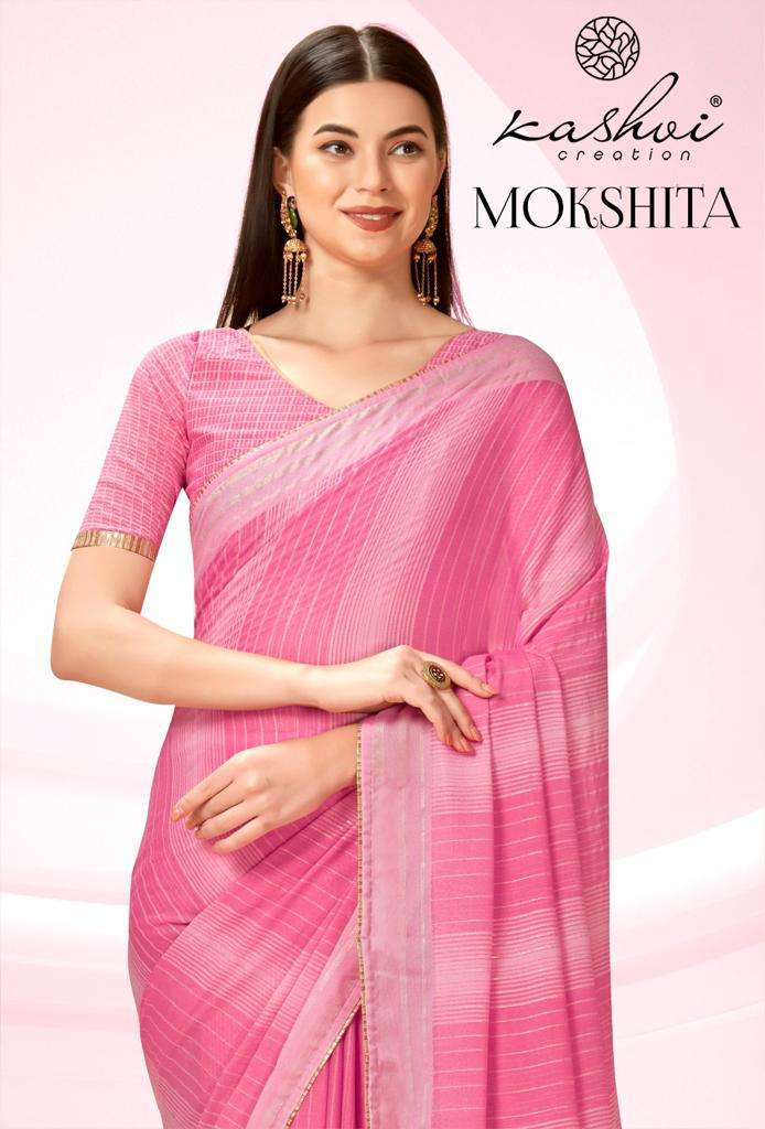 MOKSHITA BY KASHVI CREATION DULL MOSS WITH FOIL SAREES