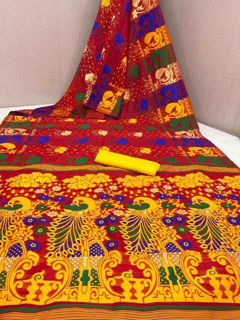 MOR JAMDANI BY ASLIWHOLESALE FANCY HANDLOOM COTTON DESIGNER SAREES