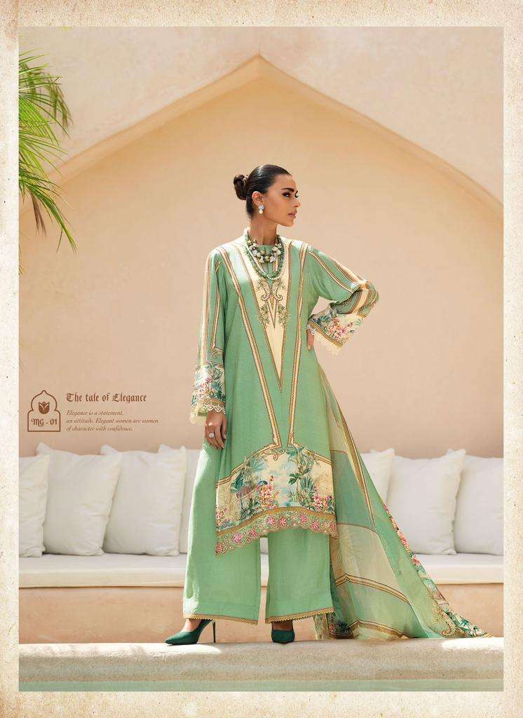 MUGHAL GARDEN BY VARSHA 01 TO 06 SERIES VISCOSE MUSLIN HANDWORK DRESSES