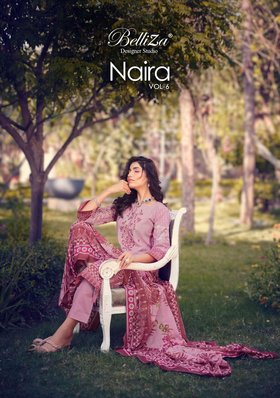 NAIRA VOL-6 BY BELLIZA 782-001 TO 782-010 SERIES COTTON EMBROIDERY DRESSES